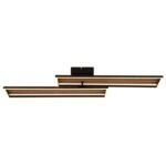 Plafonieră, metal negru mat, ABS negru mat, aluminiu cu efect de lemn închis, plastic opal, mobil, LxLxA: 900x210x100mm, incl. LED 30W 230V, sursă 3720lm, ieșire 1540lm, 3000K - imagine 4