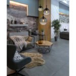 Lampă suspendată metal negru mat, globuri de sticlă de culoare fumurie, cablu PVC negru, ø: 390mm, H: 1415mm, dimensiuni sticlă: 1 x 15 cm, 20 cm, 25 cm fiecare, fără 3x E27 10W 230V - imagine 2