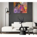 Lampă de podea din metal negru mat, glob din sticlă de culoare fumurie, cablu PVC negru, întrerupător cu pedală în cablu, LxLxA: 290x250x1520mm, lungime cablu 1800mm, fără 1x E27 40W 230V - imagine 2