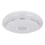 Plafoniera, crom, plastic alb, cristale acril, decor stralucitor, 200-3100lm, CCT 3000-6500K, memorie, dimabil,  telecomandă,culori fixabile, inclusiv 2 x AAA, D. 500, H: 95, inclusiv 1xLED 40W 230V, 3100lm - imagine 4