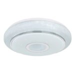 Plafoniera, crom, plastic alb, cristale acril, decor stralucitor, 200-3100lm, CCT 3000-6500K, memorie, dimabil,  telecomandă,culori fixabile, inclusiv 2 x AAA, D. 500, H: 95, inclusiv 1xLED 40W 230V, 3100lm - imagine 5