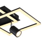 Corp de iluminat de tavan metal negru mat, plastic alb, comutare funcțională prin întrerupător de perete, L x l x I: 420x420x190mm, incl. LED 36W 230V, sursă 3450lm, putere 2600lm, 3000K, fără becuri 2xGU10 35W 230V - imagine 5