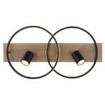 Plafonieră metal negru mat, imitație de lemn, plastic alb, întrerupător de funcție prin întrerupător de perete, funcție de memorie, L x l x I: 620x320x165mm, incl. LED 36W 230V, sursă 3170lm, ieșire 2020lm, 3000K, fără becuri 2xGU10 35W 230V - imagine 4