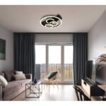 Plafonieră metal negru mat, plastic negru mat, acril opal, dimmable, mai multe niveluri prin comutator de perete, funcție de memorie, lumină de noapte, telecomandă, 350x330x88mm, incl. LED 40W 230V, sursă 580-5800lm, ieșire 238-2380lm, CCT 2700-6500K - imagine 2