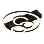 Plafonieră metal negru mat, plastic negru mat, acril opal, dimmable, mai multe niveluri prin comutator de perete, funcție de memorie, lumină de noapte, telecomandă, 350x330x88mm, incl. LED 40W 230V, sursă 580-5800lm, ieșire 238-2380lm, CCT 2700-6500K