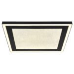 Plafonieră metal/plastic negru mat/alb, plastic cu efect, mai multe niveluri prin intermediul comutatorului de perete, 1:lumină interioară, 2:inel exterior, 3:ambele împreună, LxLxA: 330x330x35mm, LED 24W 230V, sursă 2900lm, ieșire 980lm, 4000K - imagine 4