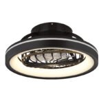 Ventilator de plafon plastic negru mat, plastic alb, dimmable, mai multe niveluri prin întrerupător de perete, memorie, lumină de noapte, cronometru, telecomandă, 25m², ø:480mm H:200mm, LED 40W+RGB LED 6W 230V,sursă 3600lm,ieșire 2400lm,CCT2700-6500K