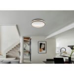 Plafonieră metal negru mat, aluminiu gri închis, plastic opal și cristale transparente, mai multe niveluri prin comutator de perete, funcție de memorie, lumină de noapte, ø: 397mm, incl. LED 40W 230V, sursă 4400lm, ieșire 1790lm, CCT 3000/4000/6000K - imagine 2
