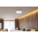 Plafonieră metal negru mat, aluminiu gri închis, plastic opal și cristale transparente, mai multe niveluri prin comutator de perete, funcție de memorie, lumină de noapte, ø: 397mm, incl. LED 40W 230V, sursă 4400lm, ieșire 1790lm, CCT 3000/4000/6000K - imagine 3