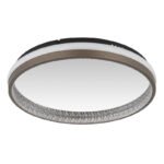 Plafonieră metal negru mat, aluminiu gri închis, plastic opal și cristale transparente, mai multe niveluri prin comutator de perete, funcție de memorie, lumină de noapte, ø: 397mm, incl. LED 40W 230V, sursă 4400lm, ieșire 1790lm, CCT 3000/4000/6000K - imagine 4
