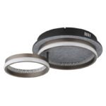 Plafonieră metal negru mat, aluminiu gri închis, plastic cristale clare, mai multe niveluri prin comutator de perete, funcție de memorie, lumină de noapte, mobilă, 472x340x140mm, incl. LED 30W 230V, sursă 3600lm, ieșire 1200lm, CCT 3000/4000/6000K - imagine 3