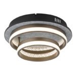 Plafonieră metal negru mat, aluminiu gri închis, plastic cristale clare, mai multe niveluri prin comutator de perete, funcție de memorie, lumină de noapte, mobilă, 472x340x140mm, incl. LED 30W 230V, sursă 3600lm, ieșire 1200lm, CCT 3000/4000/6000K - imagine 5