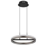 Suspensie metal negru mat, aluminiu gri închis, plastic cristale clare, mai multe niveluri prin comutator de perete, funcție de memorie, lumină de noapte, ø: 397mm, H: 1500mm, incl. LED 40W 230V, 4400lm sursă, 1790lm ieșire, CCT 3000/4000/6000K - imagine 3