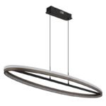 Suspensie metal negru mat, aluminiu gri închis, cristale clare, mai multe niveluri prin comutator de perete, funcție de memorie, lumină de noapte, înălțime reglabilă, 1010x290x1500mm, LED 60W 230V, sursă 6600lm, ieșire 2650lm, CCT 3000/4000/6000K - imagine 3