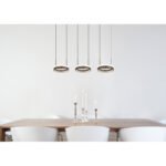 Suspensie metal negru mat, aluminiu gri închis, cristale din plastic transparent, mai multe niveluri prin comutator de perete, funcție de memorie, lumină de noapte, LxLxA: 820x206x1500mm, LED 40W 230V, sursă 4600lm, ieșire 1400lm, CCT 3000/4000/6000K - imagine 2