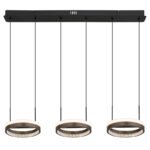 Suspensie metal negru mat, aluminiu gri închis, cristale din plastic transparent, mai multe niveluri prin comutator de perete, funcție de memorie, lumină de noapte, LxLxA: 820x206x1500mm, LED 40W 230V, sursă 4600lm, ieșire 1400lm, CCT 3000/4000/6000K - imagine 4