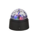 Veioza disco, din plastic negru, transparent, întrerupător, excl 1,5V 3x AA, D. 90, H: 90, inclusiv 6xLED 0,06W 3V, colorat.
