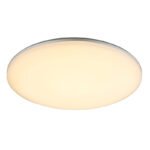 Aplica de exterior plastic alb, metal argintiu, IP54, D: 330, H: 56, inclusiv 1xLED 24W 230V, 1900lm, 3000K