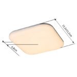 Aplica de exterior plastic alb, metal argintiu, IP54, LxWxH: 330x330x56, inclusiv 1xLED 24W 230V, 1900lm, 3000K - imagine 5