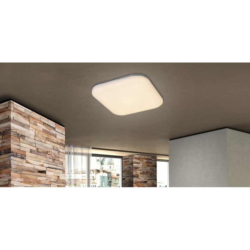 dori-32119-24-g22608-5 Aplica de exterior plastic alb, metal argintiu, IP54, LxWxH: 330x330x56, inclusiv 1xLED 24W 230V, 1900lm, 3000K - imagine 1