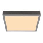 Plafonieră aluminiu argintiu, MDF gri închis, plastic opal, LxWxH: 300x300x60mm, incl. LED 12W 230V, sursă 1250lm, ieșire 600lm, 3000K - imagine 4