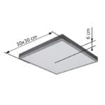 Plafonieră aluminiu argintiu, MDF gri închis, plastic opal, LxWxH: 300x300x60mm, incl. LED 12W 230V, sursă 1250lm, ieșire 600lm, 3000K - imagine 6