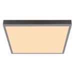Plafonieră aluminiu argintiu, MDF gri închis, plastic opal, LxWxH: 450x450x65mm, incl. LED 24W 230V, sursă 2500lm, ieșire 1200lm, 3000K - imagine 4
