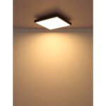 Plafonieră aluminiu argintiu, MDF gri închis, plastic opal, LxWxH: 450x450x65mm, incl. LED 24W 230V, sursă 2500lm, ieșire 1200lm, 3000K - imagine 5