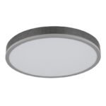 Plafonieră aluminiu argintiu, MDF gri închis, plastic opal, ø: 450mm, H: 85mm, incl. LED 24W 230V, 2500lm sursă, 1200lm ieșire, 3000K - imagine 4