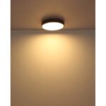 Plafonieră aluminiu argintiu, MDF gri închis, plastic opal, ø: 450mm, H: 85mm, incl. LED 24W 230V, 2500lm sursă, 1200lm ieșire, 3000K - imagine 5