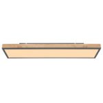 Plafoniera aluminiu grafit, aspect MDF lemn, acril, cadru aspect stejar,, LxLxH: 800x200x65, incl. 1xLED 24W 230V, sursă 2500lm, ieșire 1500lm, 3000K - imagine 4
