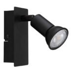 Lampă de perete metal negru mat, întrerupător pe produs, l x I: 60x120mm, A: 90mm, fără 1x GU10 35W 230V - imagine 3