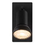 Lampă de perete metal negru mat, întrerupător pe produs, l x I: 60x120mm, A: 90mm, fără 1x GU10 35W 230V - imagine 4