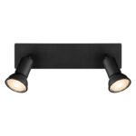 Lampă de perete metal negru mat, întrerupător pe produs, L x l x I: 250x60x90mm, fără becuri 2xGU10 35W 230V - imagine 5
