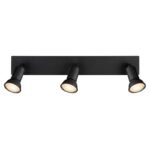 Plafonieră metal negru mat, L x l x I: 400x60x90mm, fără becuri 3xGU10 35W 230V - imagine 4