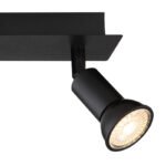Plafonieră metal negru mat, L x l x I: 400x60x90mm, fără becuri 3xGU10 35W 230V - imagine 5