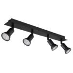 Plafonieră metal negru mat, L x l x I: 500x60x90mm, fără becuri 4xGU10 35W 230V - imagine 3