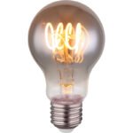 Bec LED decorativ, sticlă fumurie, reglabil, ø: 60mm, I: 106mm, inclusiv 1x E27 LED 4,5W 230V, 150lm sursă, 150lm ieșire, 2000K - imagine 4