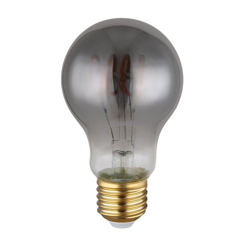duban-11403fs-g27886 Bec LED decorativ, sticlă fumurie, reglabil, ø: 60mm, I: 106mm, inclusiv 1x E27 LED 4,5W 230V, 150lm sursă, 150lm ieșire, 2000K - imagine 1