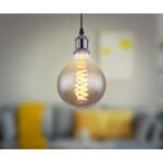 Bec LED decorativ sticlă fumurie, reglabil, ø: 125mm, I: 177mm, incl. 1x E27 LED 8.5W 230V, 280lm Sursă, 280lm Ieșire, 2000K - imagine 2