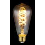 Bec LED decorativ, sticlă fumurie, reglabil, ø: 64mm, I: 141mm, incl. 1x E27 LED 6,5W 230V, 220lm sursă, 220lm ieșire, 2000K - imagine 2