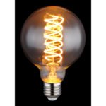 Bec LED decorativ din sticlă fumurie, reglabil, ø: 95mm, I: 138mm, incl. 1x E27 LED 8.5W 230V, 280lm Sursă, 280lm Ieșire, 2000K - imagine 2