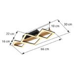Plafonieră Dustin, Negru mat, LED 29W 3000K, L660xH100mm, Globo - imagine 5
