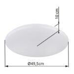 Plafonieră alb metalic alb, scânteie opalină acrilică, ø: 495mm, H: 90mm, incl. LED 24W 230V, sursă 2500lm, ieșire 2000lm, 3000K - imagine 6