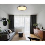 Plafonieră metal alb, acrilic opal, plastic antracit mat, ø: 480mm, H: 45mm, incl. LED 24W 230V, sursă 2500lm, ieșire 1400lm, 3000K - imagine 2