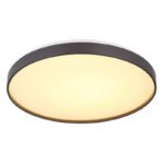 Plafonieră metal alb, acrilic opal, plastic antracit mat, ø: 480mm, H: 45mm, incl. LED 24W 230V, sursă 2500lm, ieșire 1400lm, 3000K