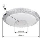 Plafoniera metal alb, acril alb strălucitor, cristale acrilice clare, reglabil, culorile pot fi fixate, SmartLight, aplicație, temporizator, telecomandă, baterie 2xAAA, ø:500, H:100, LED 40W 230V, 425-4250lm Sursa, 298-2980lm Ieșire, CCT 3000-6500K - imagine 6