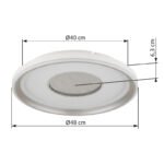 Plafonieră metal alb mat, plastic șampanie mat, acril opal, dimmabilă, mai multe niveluri prin comutator de perete, funcție de memorie, lumină de noapte, telecomandă, ø 480mm, incl. LED 48W 230V, sursă 600-6000lm, ieșire 260-2640lm, CCT 2700-6000K - imagine 6