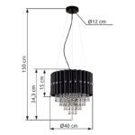 Candelabru Eleos, Negru mat, E27 3x40W, Ø400mm, Globo - imagine 6