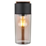 Lampă de exterior din oțel inoxidabil cu optică din lemn închisă la culoare, oțel inoxidabil negru mat, sticlă fumurie, direcția luminii: în jos, IP44,  l x I x A: 90x225x124mm, fără 1x E27 40W 230V - imagine 5